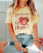Strawberries Yes Please Comfort Color Wholesale Tee - Quick TAT