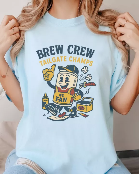 Brew Crew Tailgate Champs Wholesale Comfort Color Tee - Fast Shipping