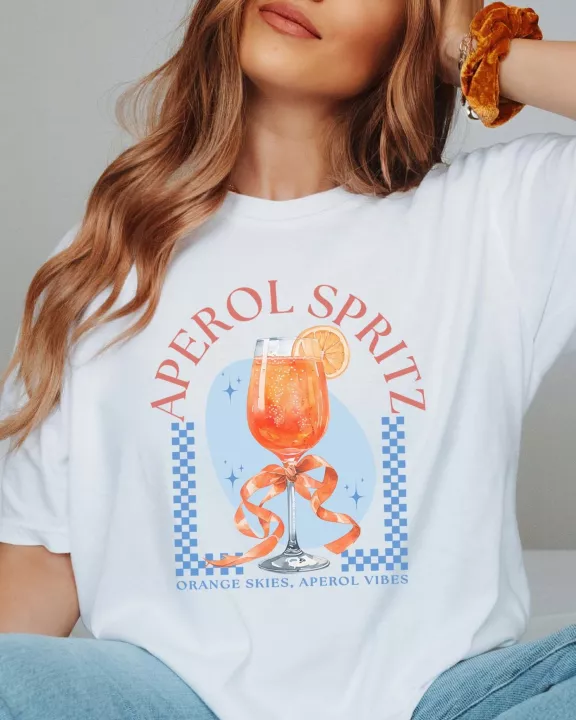 Aperol Spritz Orange Skies Comfort Color Wholesale Tee
