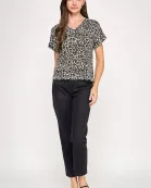 TT-10600-6 LEOPARD V NECK TEE-LEOPARD
