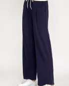 TP-10338-6 CONTRAST WAISTBAND PANTS-NAVY CREAM