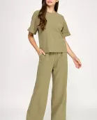 RT-4159-6 ROLLED CUFF OVERSIZED SWEATSHIRT-TEE-OLIVE