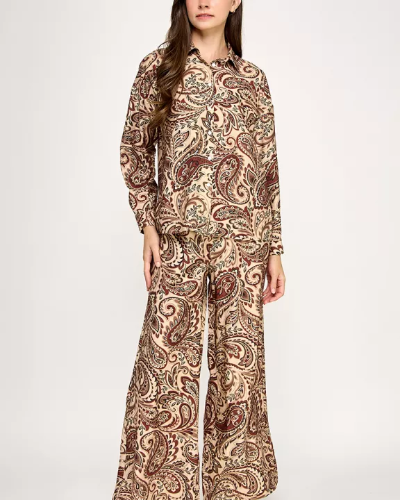 KT-1831-6 PAISLEY PRINTED LONG SLEEVE TOP-MULTI