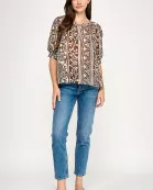 RT-4213-6 SHORT SLEEVE PEASANT BLOUSE
