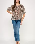 RT-4213-6 SHORT SLEEVE PEASANT BLOUSE