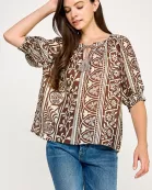 RT-4213-6 SHORT SLEEVE PEASANT BLOUSE