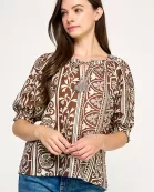 RT-4213-6 SHORT SLEEVE PEASANT BLOUSE