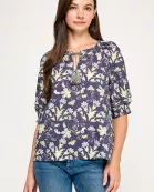 RT-4209-6 SHORT SLEEVE FLORAL BLOUSE