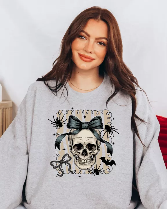 Skull with Bow Sweatshirt