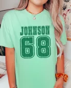 Bold Athletic Distressed Team & Number Wholesale Comfort Color Graphic Tee - Fast Shipping