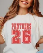 Bold Athletic Distressed Team & Number Wholesale Comfort Color Graphic Tee - Fast Shipping
