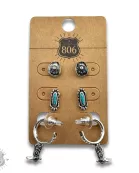Western boot theme hoop and post earring set