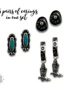 Western boot theme hoop and post earring set