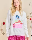 Christmas Present Patchwork Sweater Knit Top