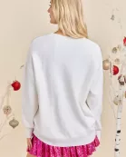 Christmas Present Patchwork Sweater Knit Top
