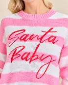 Santa Baby Sweater Featuring Bold Embroidered