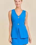 Sleeveless Tailored V-Neck Mini Romper