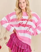 Santa Baby Sweater Featuring Bold Embroidered