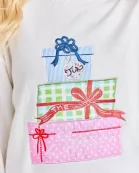 Christmas Present Patchwork Sweater Knit Top
