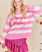 Santa Baby Sweater Featuring Bold Embroidered