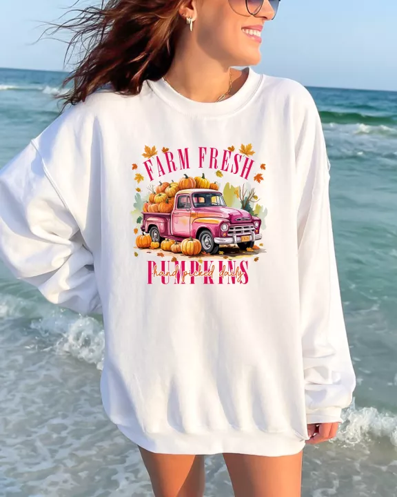 Farm Fresh Pumpkins - Pink Sweatshirt