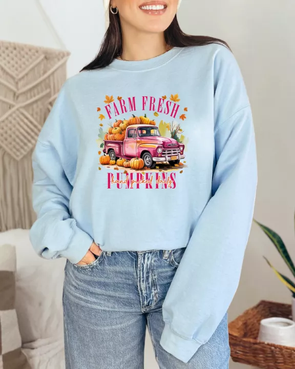 Farm Fresh Pumpkins - Pink Sweatshirt