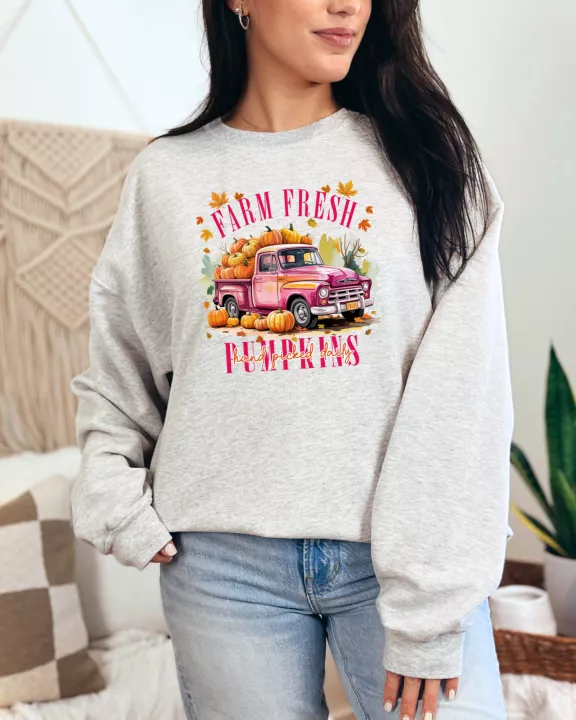 Farm Fresh Pumpkins - Pink Sweatshirt