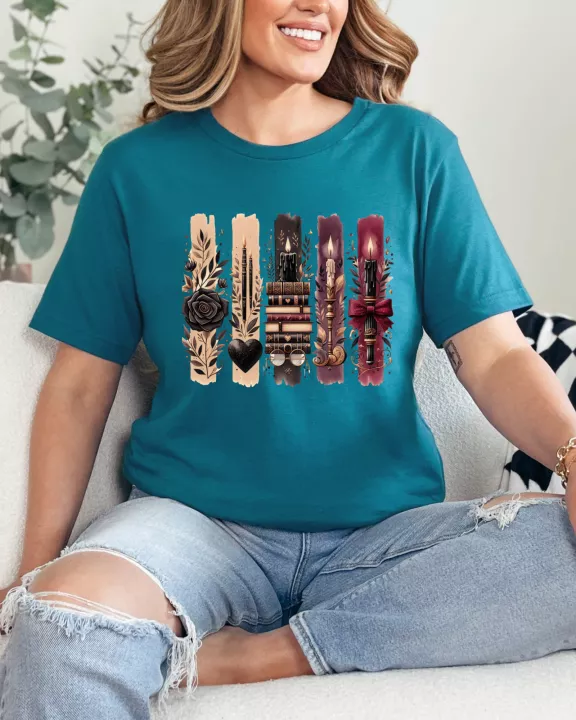 Books and Candles Graphic Tee