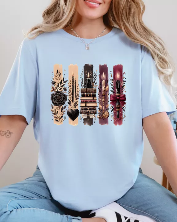 Books and Candles Graphic Tee