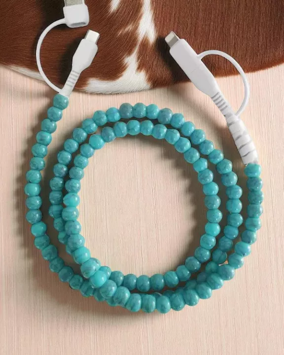 ETA 8/22 - Updated Turquoise Beaded Cord Phone Charger