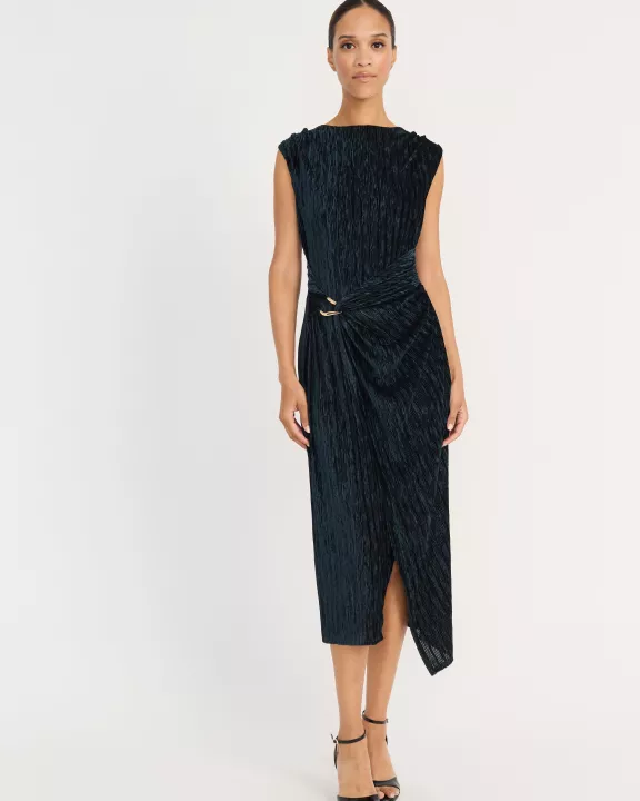 SLEEVELESS MIDI WITH GOLD HARDWARE