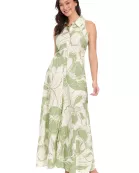 CUT-IN SLVLS TEA LENGTH SHIRTDRESS