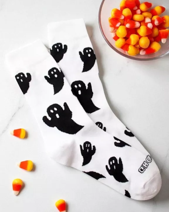 ETA 8/29 - White Halloween Ghost Socks