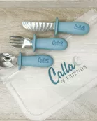 BLACKOUT Collection Silicone & Stainless Steel Toddler Utensil Set