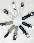 BLACKOUT Collection Silicone & Stainless Steel Toddler Utensil Set