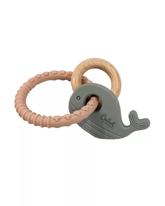 Whale Silicone & Beechwood Teether