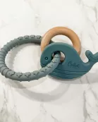 Whale Silicone & Beechwood Teether