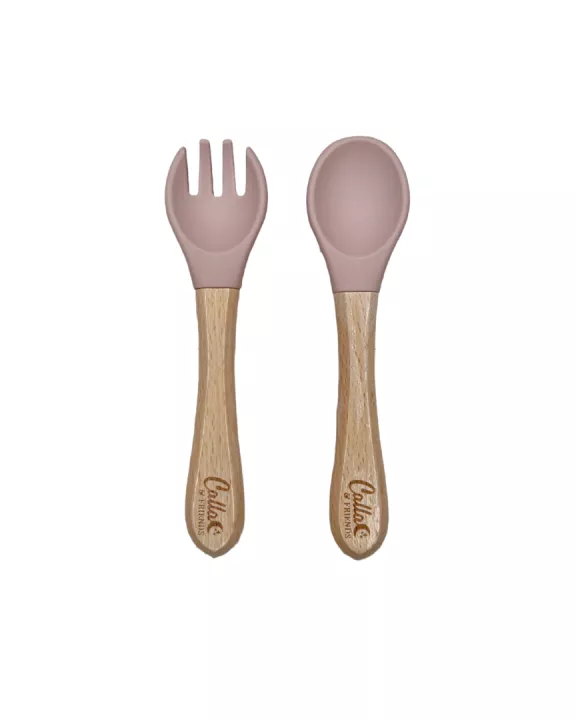 Silicone & Beechwood Toddler Utensil Set