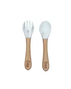 Silicone & Beechwood Toddler Utensil Set