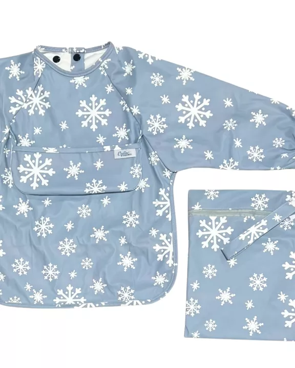 The Grayson Long Sleeve Bib - Snowflakes