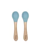 Silicone & Beechwood Toddler Spoons Set