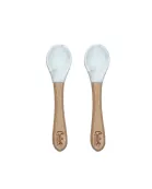 Silicone & Beechwood Toddler Spoons Set