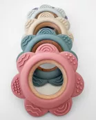 Garden Party Teether Collection - Silicone & Beechwood Flower
