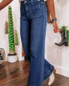Victoria Wide Leg Pocketed High Waist Jeans