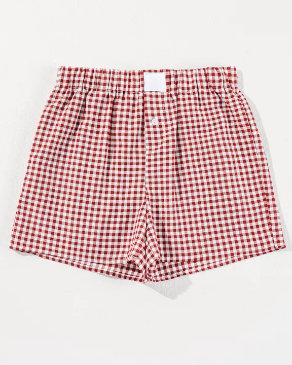 Gingham High Waist Shorts