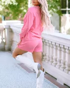 Kora Ribbed Knit Button Top and Shorts Set