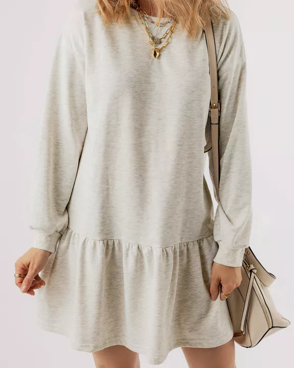 Charlee Puff Sleeve Ruffle Hem Mini Dress