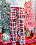 Bella Merry Christmas Plaid Print Two Piece Lounge Set