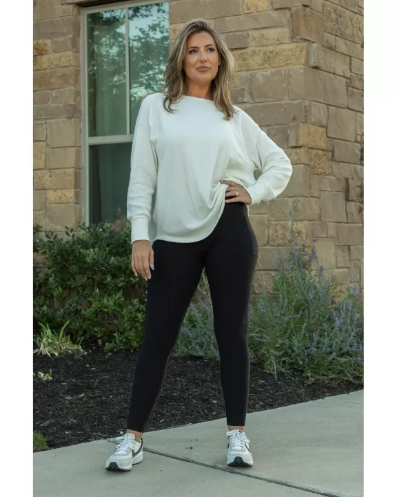 PreOrder | The Lilla - Black FLEECE Full Length Leggings with Pockets