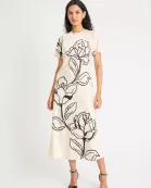 SHORT SLEEVE PRINTED MIDI